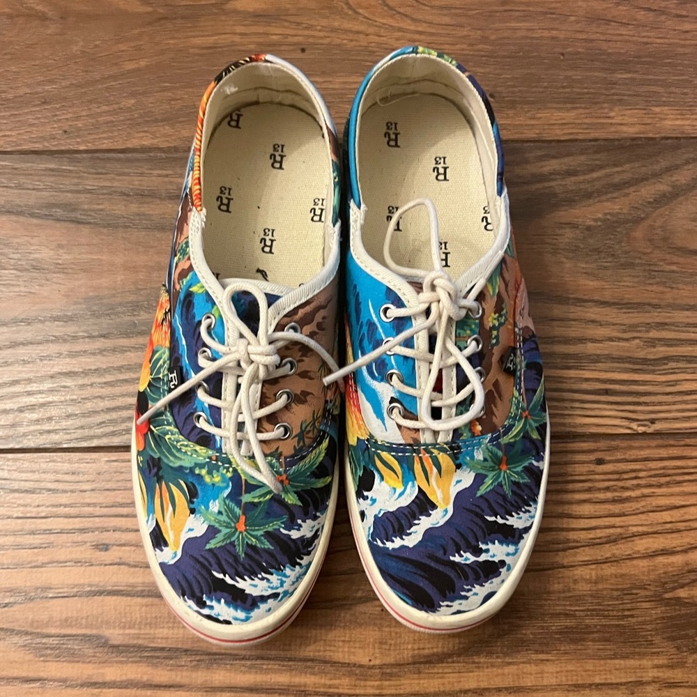 R13 Hawaiian Print Pull On Sneaker